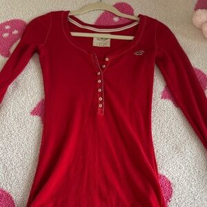 Vintage Hollister scarlet red Henley size small Bella swan